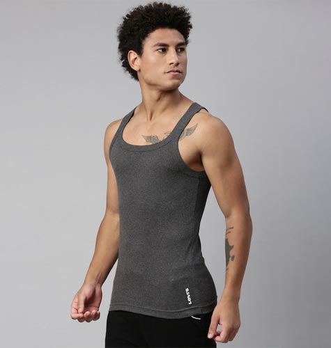 Men Pack of 2 Solid Innerwear Vests #015-VEST